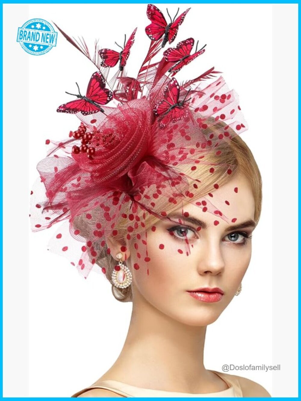 Fascinator Hat with Hair Clip Derby Style Elegant Tea Party Accessory 1920s